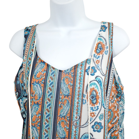 NEW COCO CABANA RESORT WOMEN’S SIZE MEDIUM SLEEVELESS PAISLEY SUMMER DRESS - Picture 3 of 7